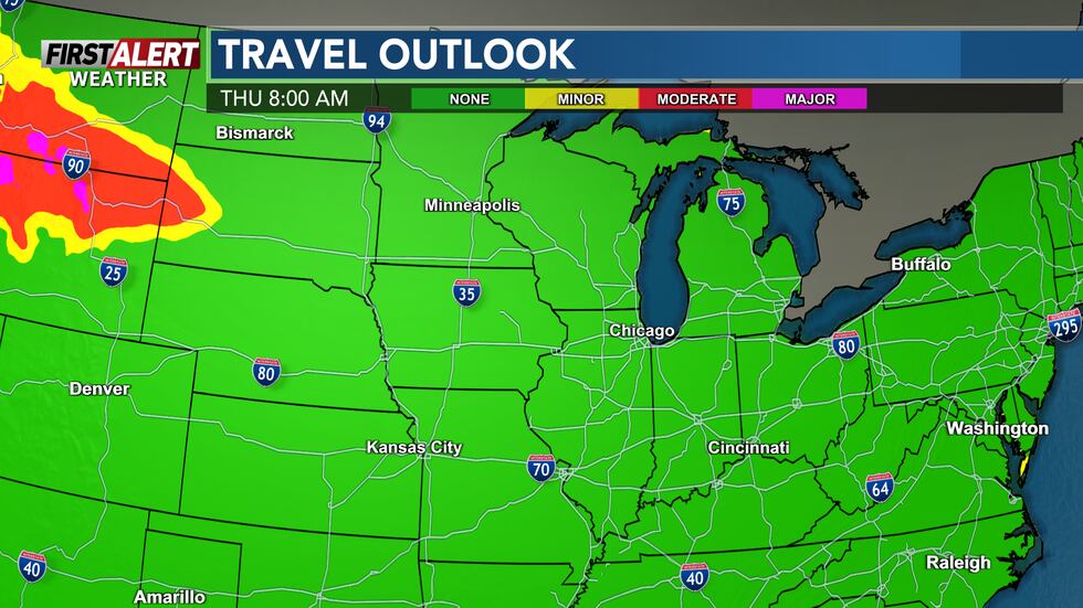 Travel weather will still be great on Thanksgiving Day