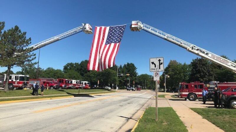 Local fire departments honor Firefighter Riley Huirasl