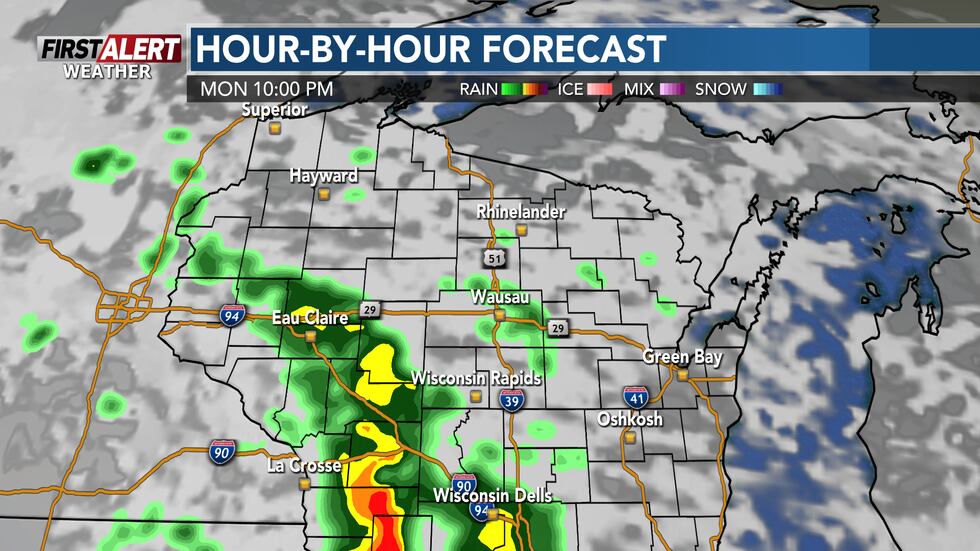 Scattered thunderstorms in parts for Monday night