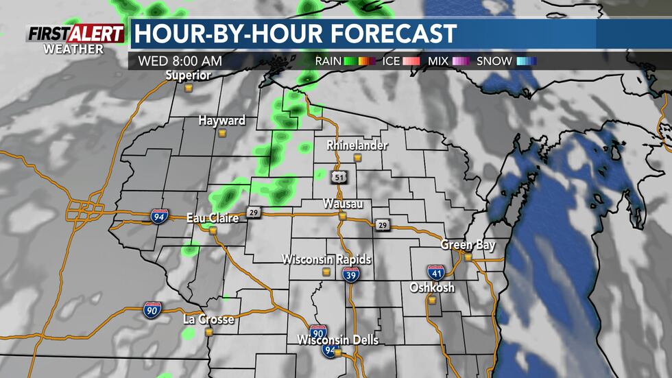 Light rain for Wednesday morning