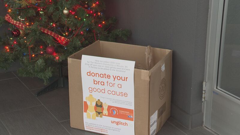 Bra donation box at Lift Central Gym in Rib Mountain