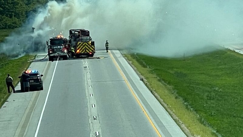 A semi truck fire closed I-94 W Sunday.