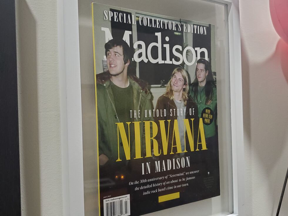 This cover of Madison Magazine hangs on the wall at the old Smart Studios