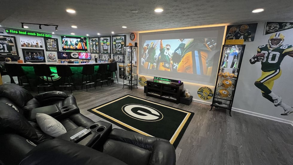 If the Packer game is on, this 125-inch projector is where you can watch it.