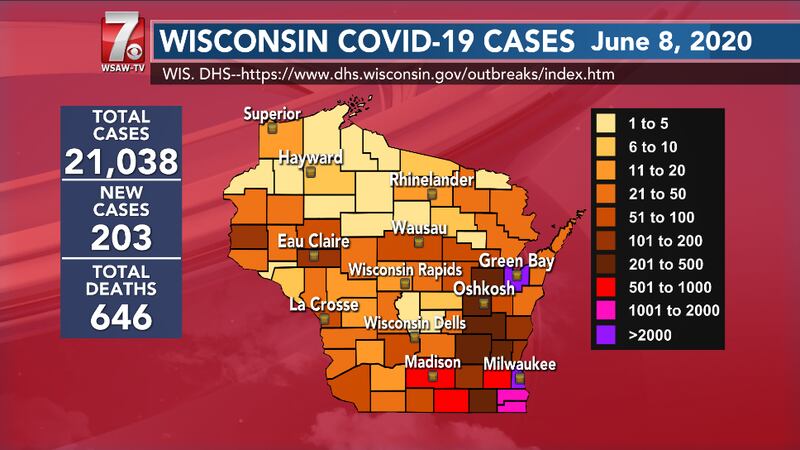 COVID-19 in Wisconsin June 8, 2020