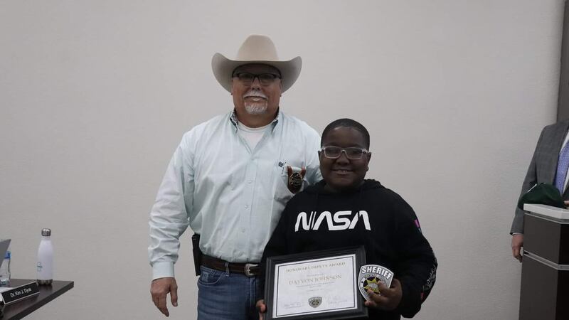 Davyon Johnson, 11, was honored for his Dec. 9 actions to help both a choking classmate and a...