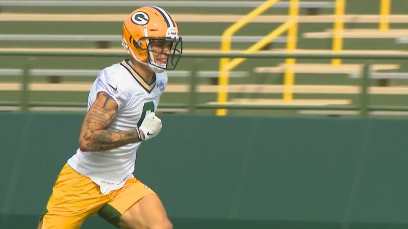 Christian Watson at Packers rookie camp.