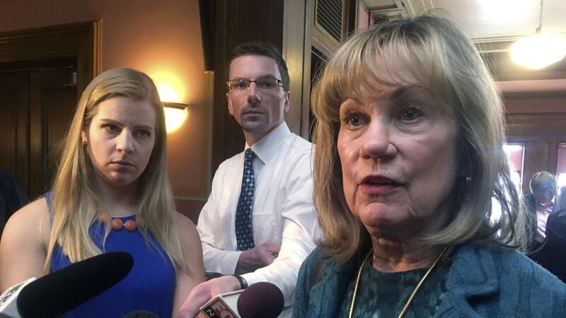 FILE - Wisconsin Republican state Sen. Alberta Darling, R-River Hills, speaks to the media...