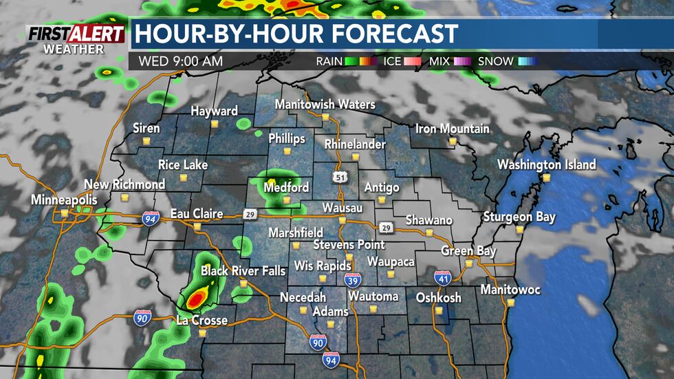 Mostly dry for the start of Wednesday, but some isolated showers could develop in a few spots...