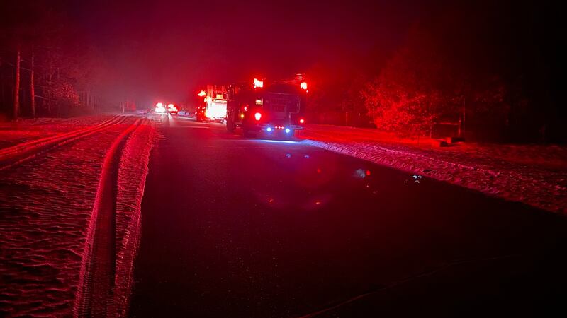 Crews battled a house fire Monday evening in Saratoga in Wood County.