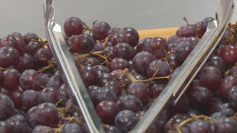 Grapes available to students at lunch at Lincoln High School on Feb. 25, 2020. (WSAW Photo).