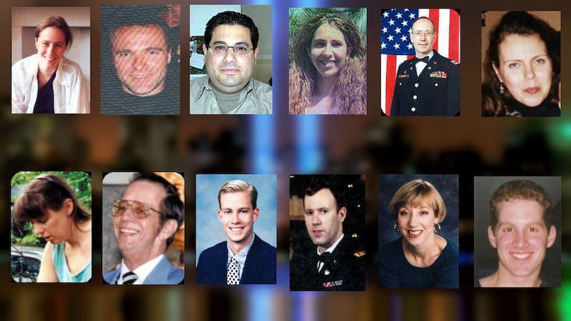 Photos of 12 people with Wisconsin ties killed during the terrorist attacks on Sept. 11, 2001.