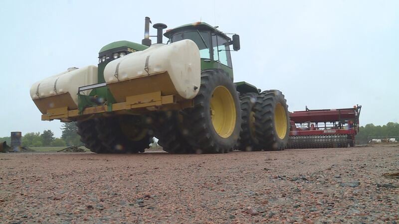 Farming equipment at Heeg Farms Inc. in Marshfield, Wis.
