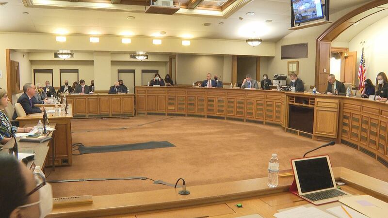 Assembly Speaker Robin Vos testifies to the Joint Committee on Finance in favor of the...