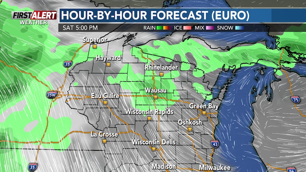 Rain chances continue into the weekend. Scattered rain possible on Saturday