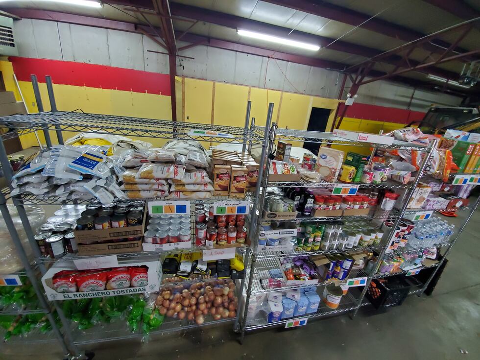 The food pantry in Grand Marsh gets stocked for the week