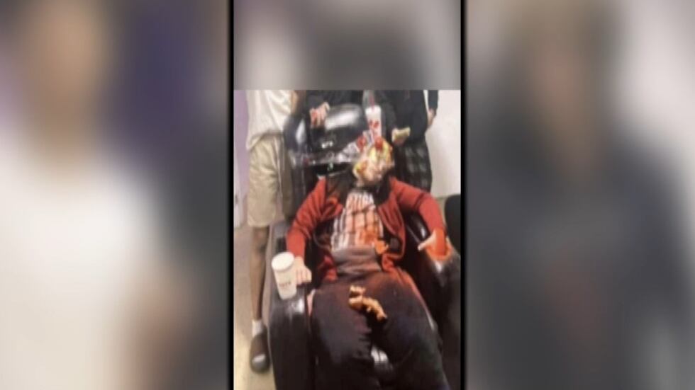 A picture circulating online appears to show 19-year-old Trent Lehrkamp unconscious, bound to...